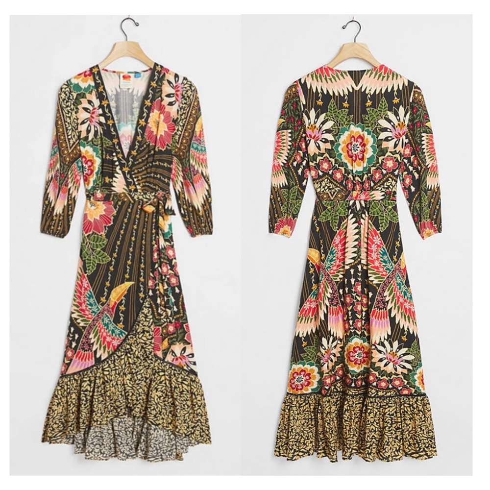 Farm Rio tropical wrap maxi dress size S